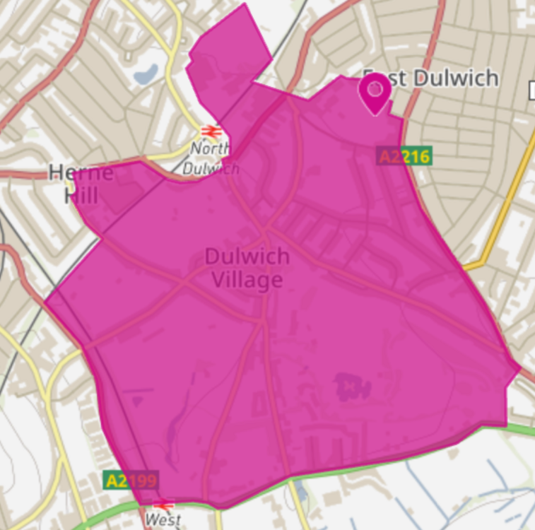 Dulwich Village CPZ Area.PNG