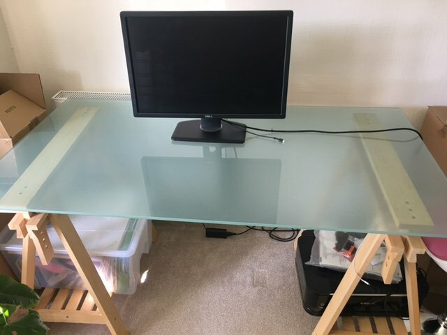 Architect style desk glass top For Sale Items Offered East