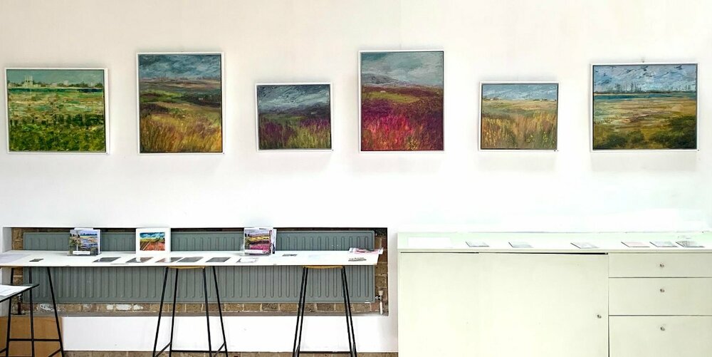 Canvases on the wall - open studio.jpg