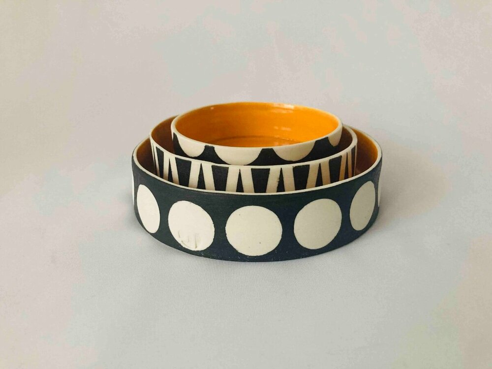 Jill Tattersall Set of 3 Spot and Stripe Dishes jpg lo res copy.jpg