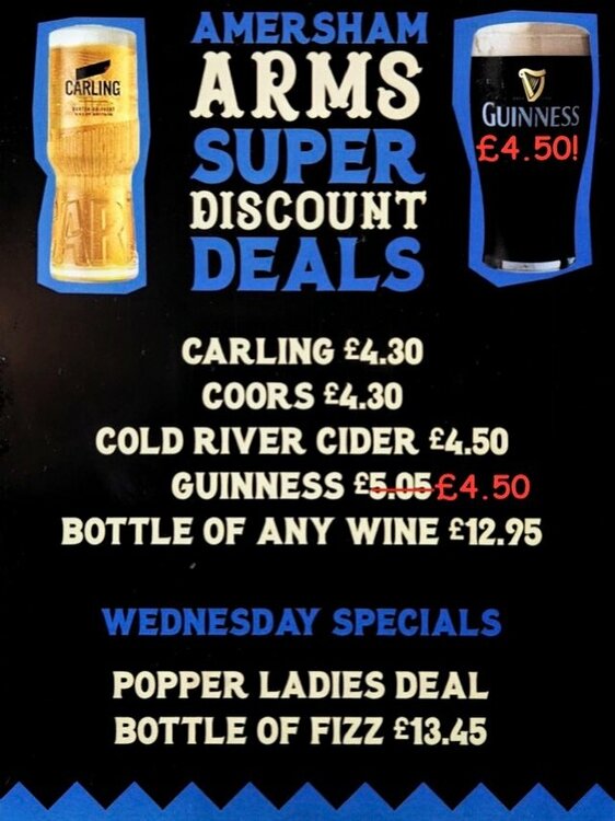 AMERSHAM ARMS DRINKS DEALS .JPG