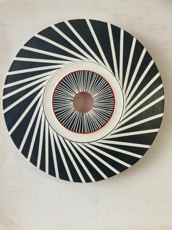 Jill Tattersall porcelain black white and orange wall piece high res.jpg